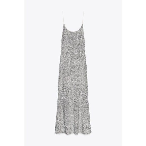 ZARA SEQUINNED CAMISOLE DRESS - Picture 1 of 4